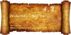 Anderkó Nóra névjegykártya
