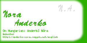 nora anderko business card